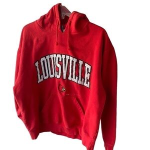 Vintage J. America College Hoodie Sweatshirt XXL Louisville Cardinals Embroidery